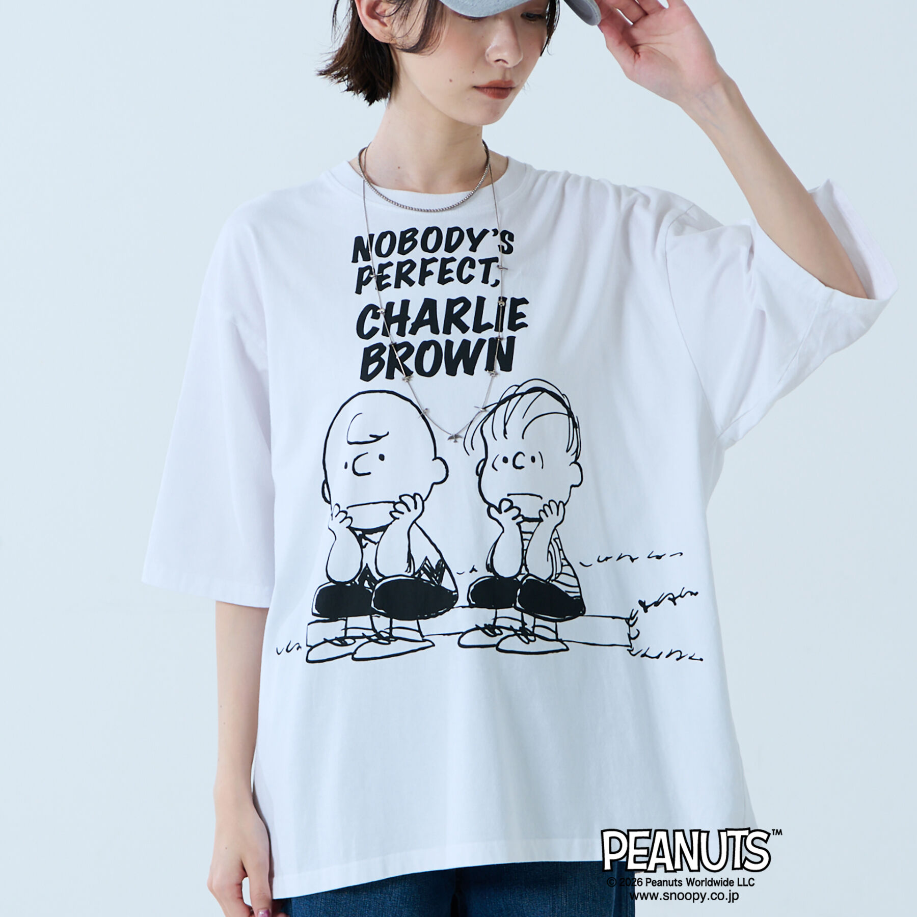 Rouge vif「【JOHNBULL/ジョンブル】PEANUTS プリントTシャツ / スヌーピー」|Tシャツ・カットソー|ホワイト系その他2