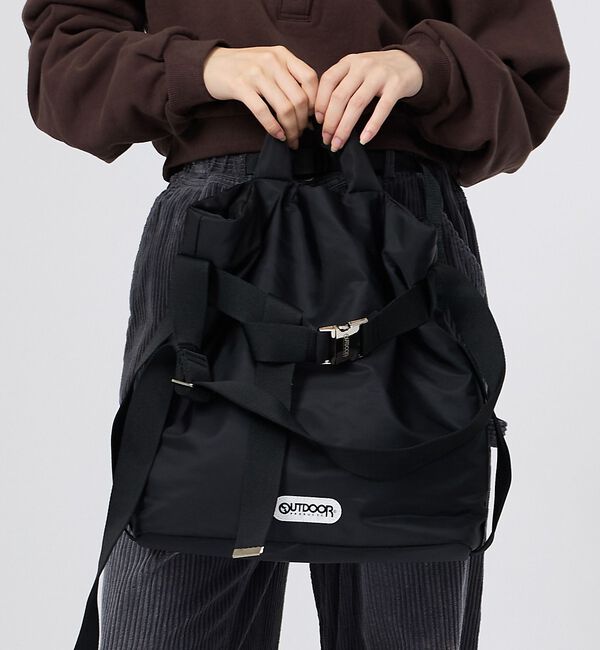 Rouge vif「【OUTDOOR PRODUCTS / アウトドアプロダクツ】2WAY巾着ベルト」|ショルダー・メッセンジャー|ブラック