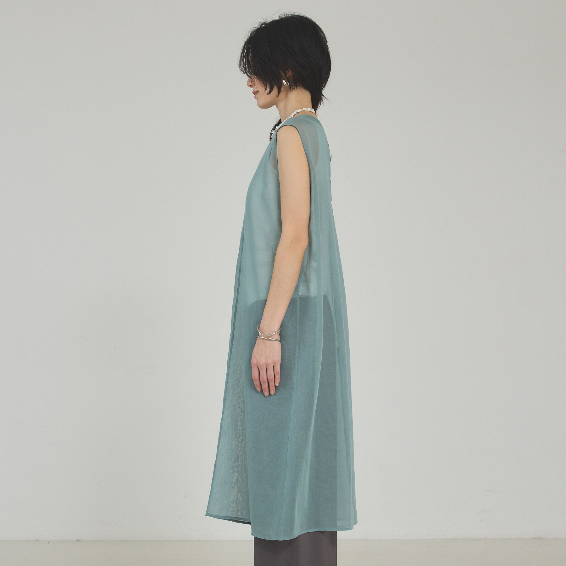 qualite「【Asuka Teramatsuさん着用】ソフトオーガンジーロングブラウス」|シャツ・ブラウス|