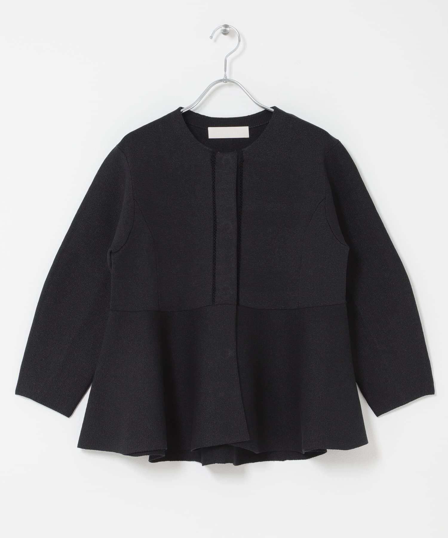 URBAN RESEARCH ROSSO「MARILYN MOON　PAPER KNIT EMBROIDERY JACKET」|ノーカラージャケット|ブラック