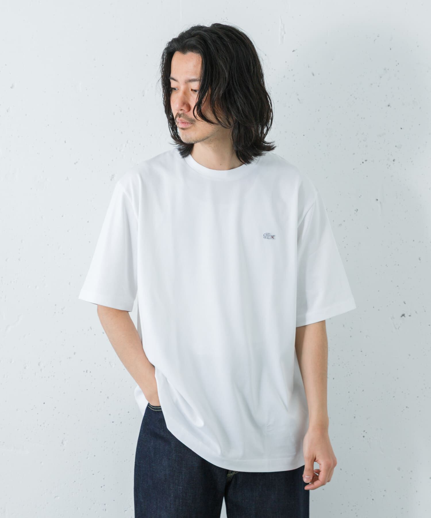 URBAN RESEARCH「LACOSTE　アウトラインクロッククルーネックTシャツ」|Tシャツ・カットソー|ホワイト