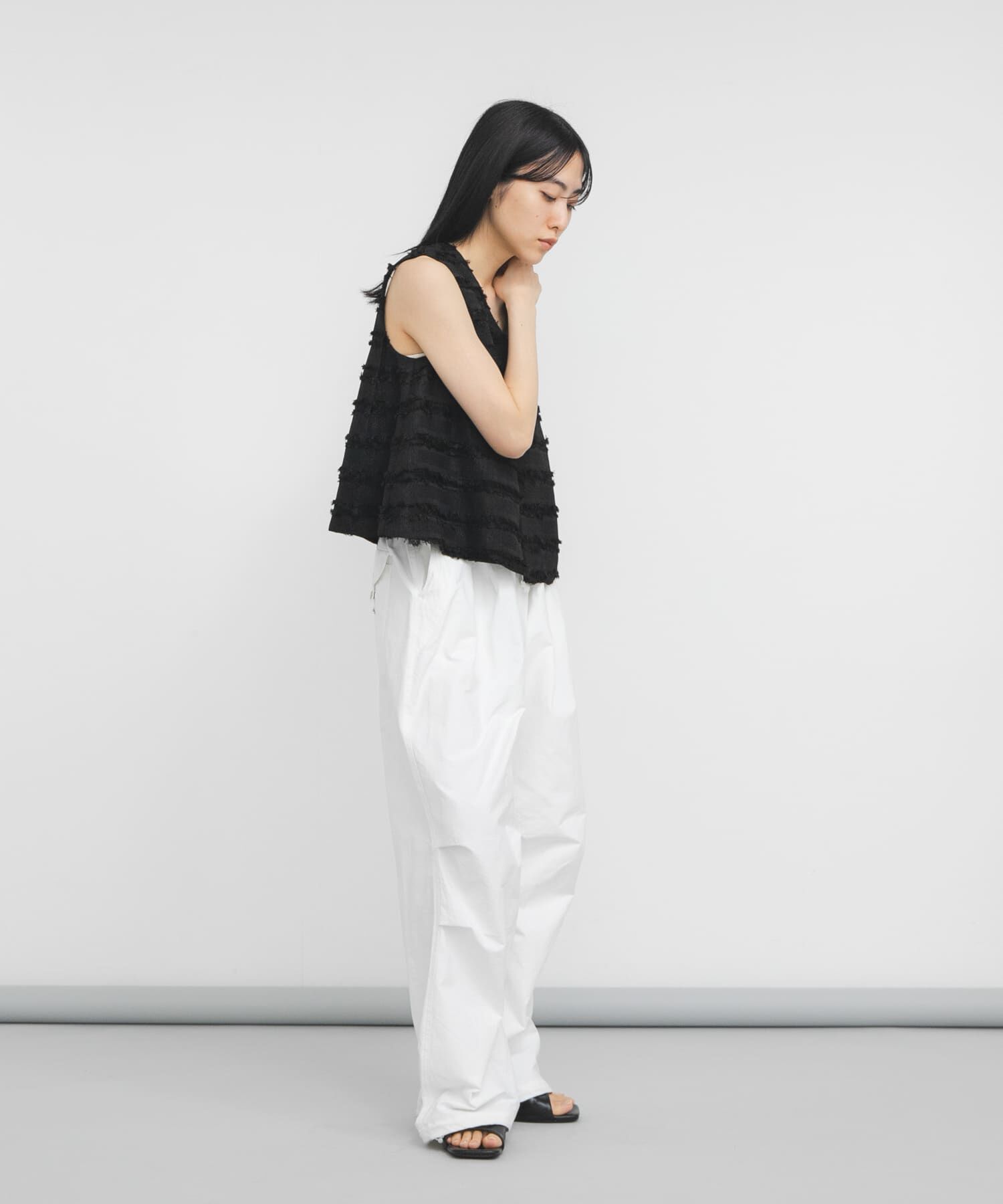  「『STAFF DESIGN PROJECT』フリンジボーダーベスト」|ベスト・ジレ|