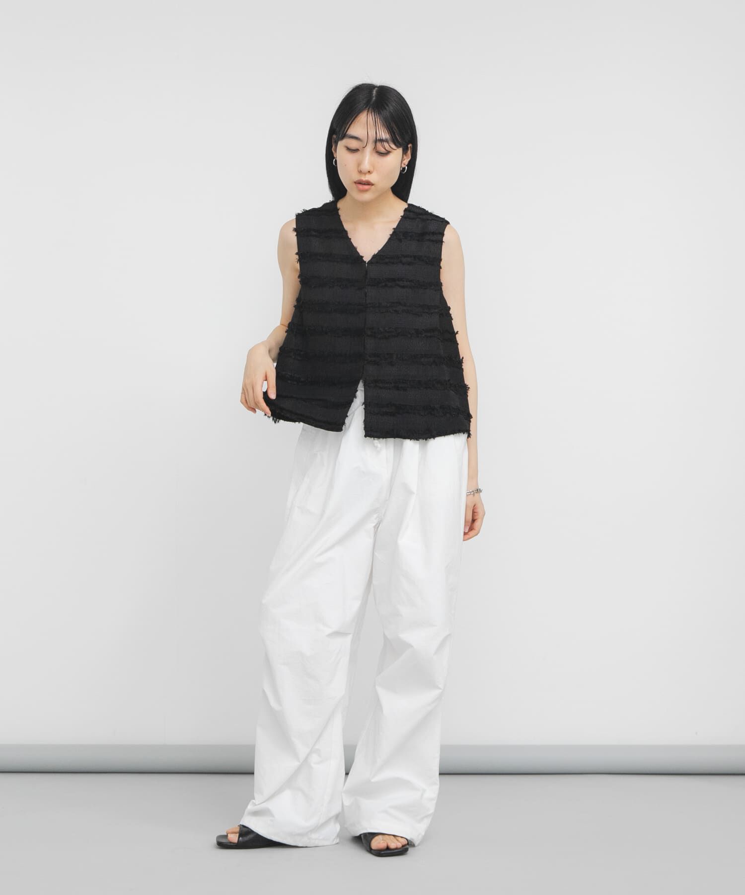  「『STAFF DESIGN PROJECT』フリンジボーダーベスト」|ベスト・ジレ|