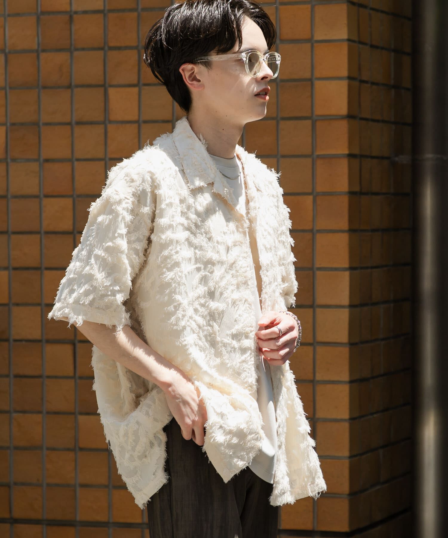 SENSE OF PLACE by URBAN RESEARCH「フリンジジャガードショートスリーブシャツ」|シャツ・ブラウス|