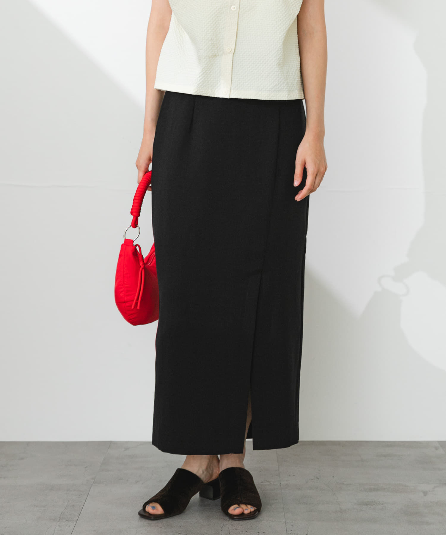 SENSE OF PLACE by URBAN RESEARCH「『一部WEB限定』『UR TECH DRYLUXE』リネンライクスリットタイトスカート」|スカート|