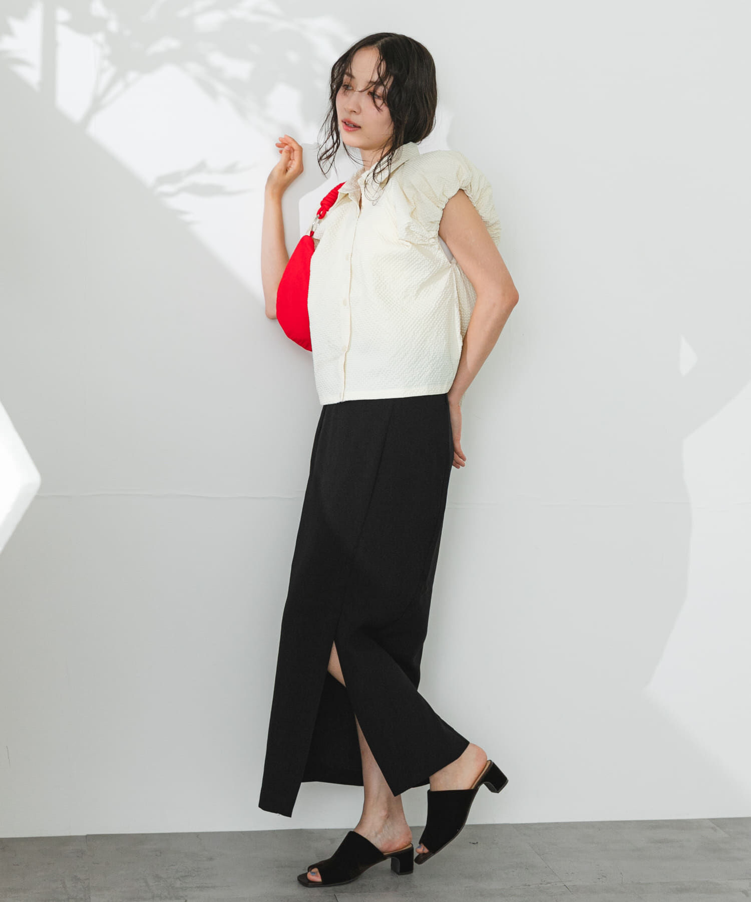 SENSE OF PLACE by URBAN RESEARCH「『一部WEB限定』『UR TECH DRYLUXE』リネンライクスリットタイトスカート」|スカート|
