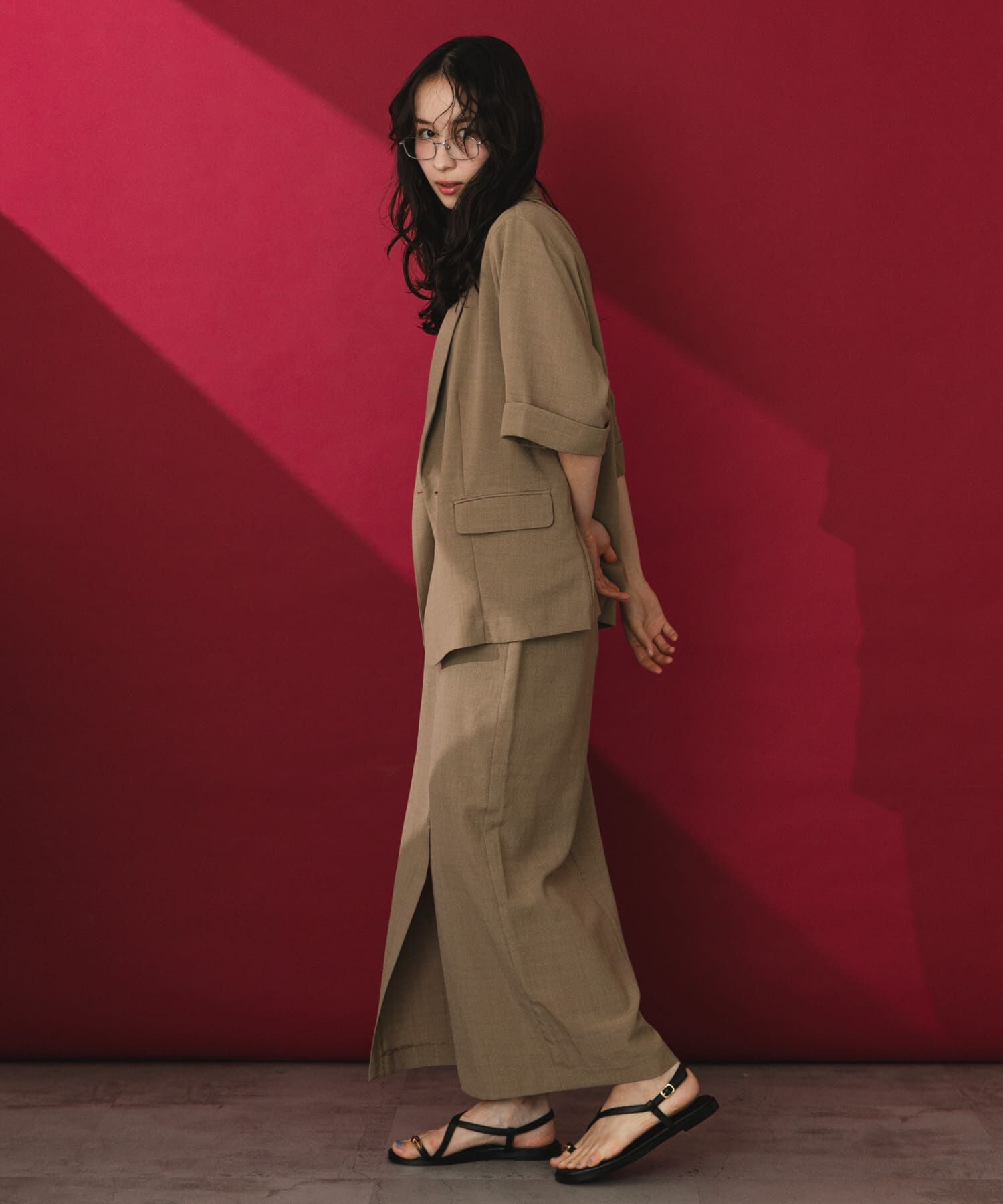 SENSE OF PLACE by URBAN RESEARCH「『一部WEB限定』『UR TECH DRYLUXE』リネンライクスリットタイトスカート」|スカート|