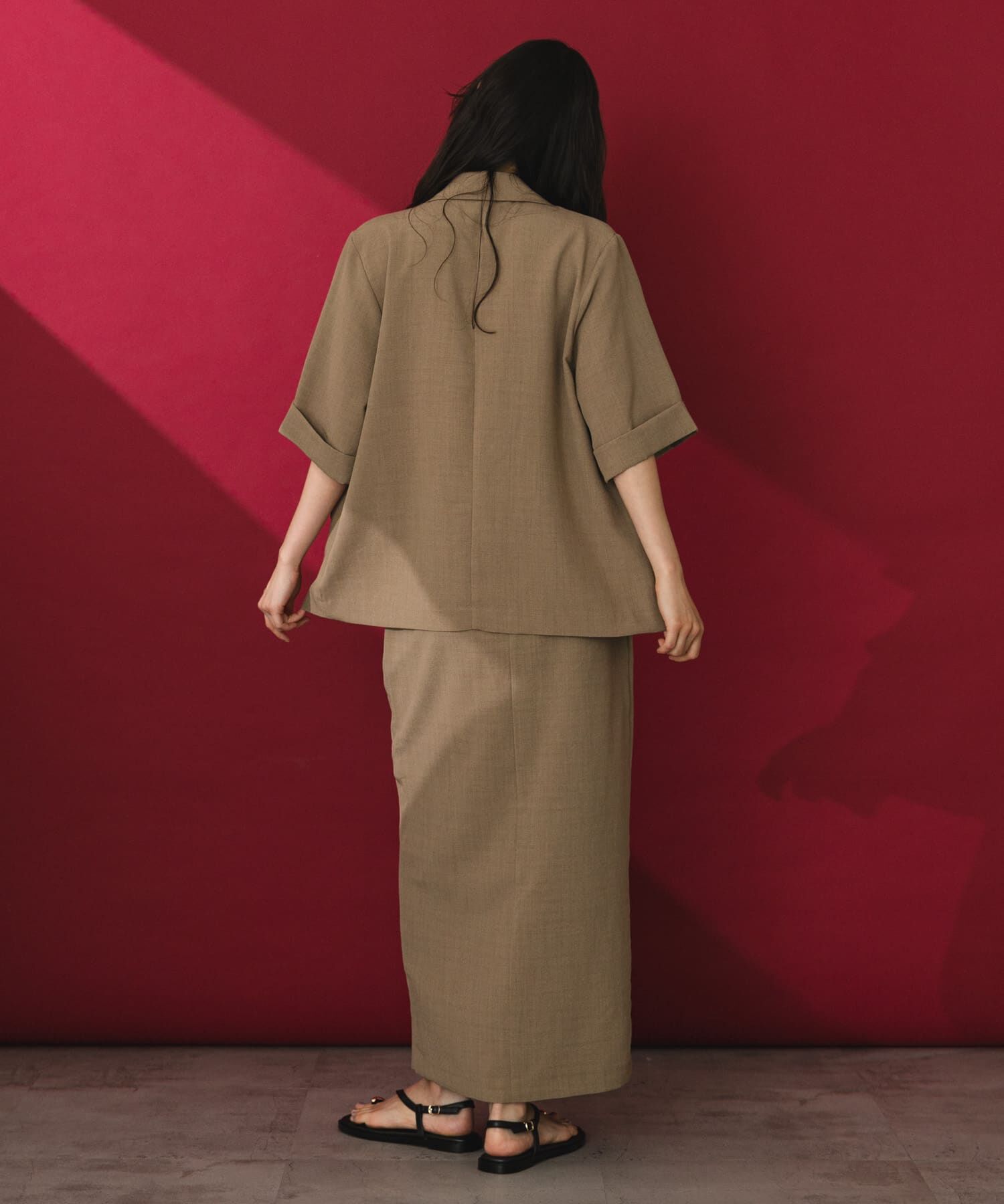 SENSE OF PLACE by URBAN RESEARCH「『一部WEB限定』『UR TECH DRYLUXE』リネンライクスリットタイトスカート」|スカート|