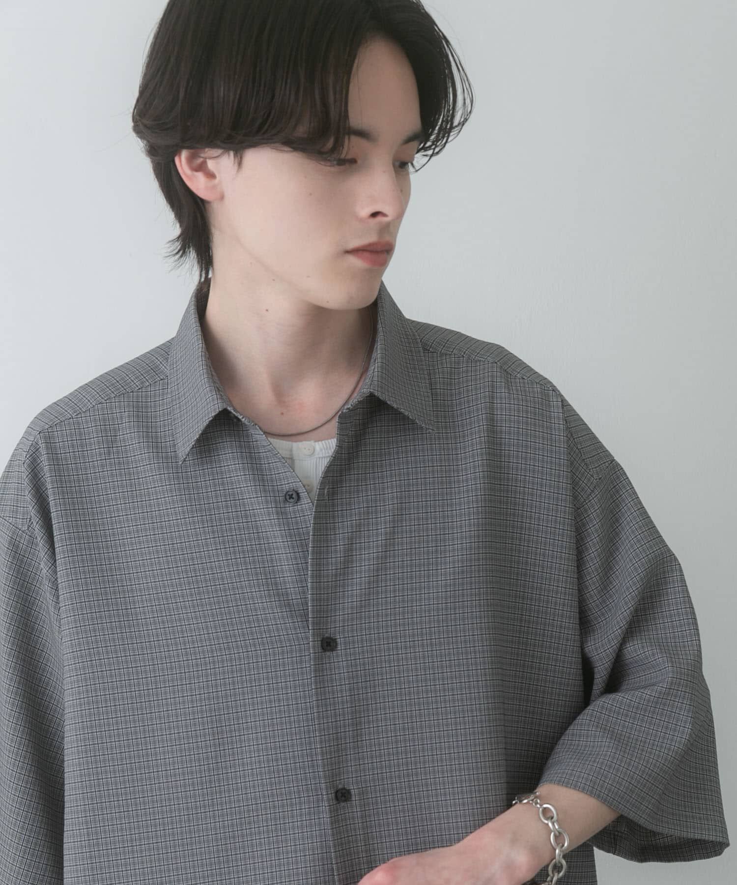SENSE OF PLACE by URBAN RESEARCH「『ﾕﾆｾｯｸｽ』ﾏｲｸﾛﾁｪｯｸｴｸｽﾄﾗﾙｰｽﾞｼｮｰﾄｽﾘｰﾌ 」|シャツ・ブラウス|