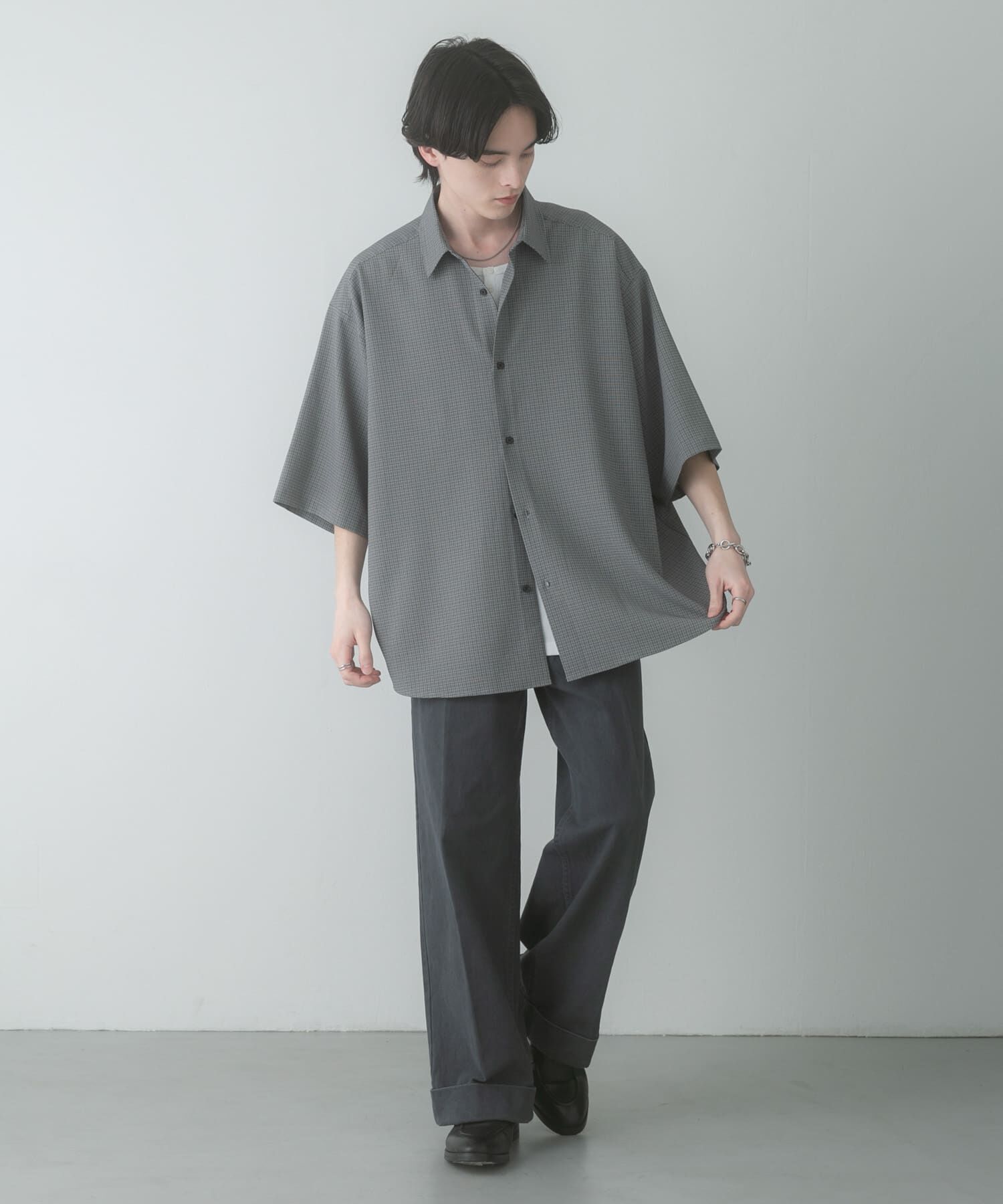 SENSE OF PLACE by URBAN RESEARCH「『ﾕﾆｾｯｸｽ』ﾏｲｸﾛﾁｪｯｸｴｸｽﾄﾗﾙｰｽﾞｼｮｰﾄｽﾘｰﾌ 」|シャツ・ブラウス|