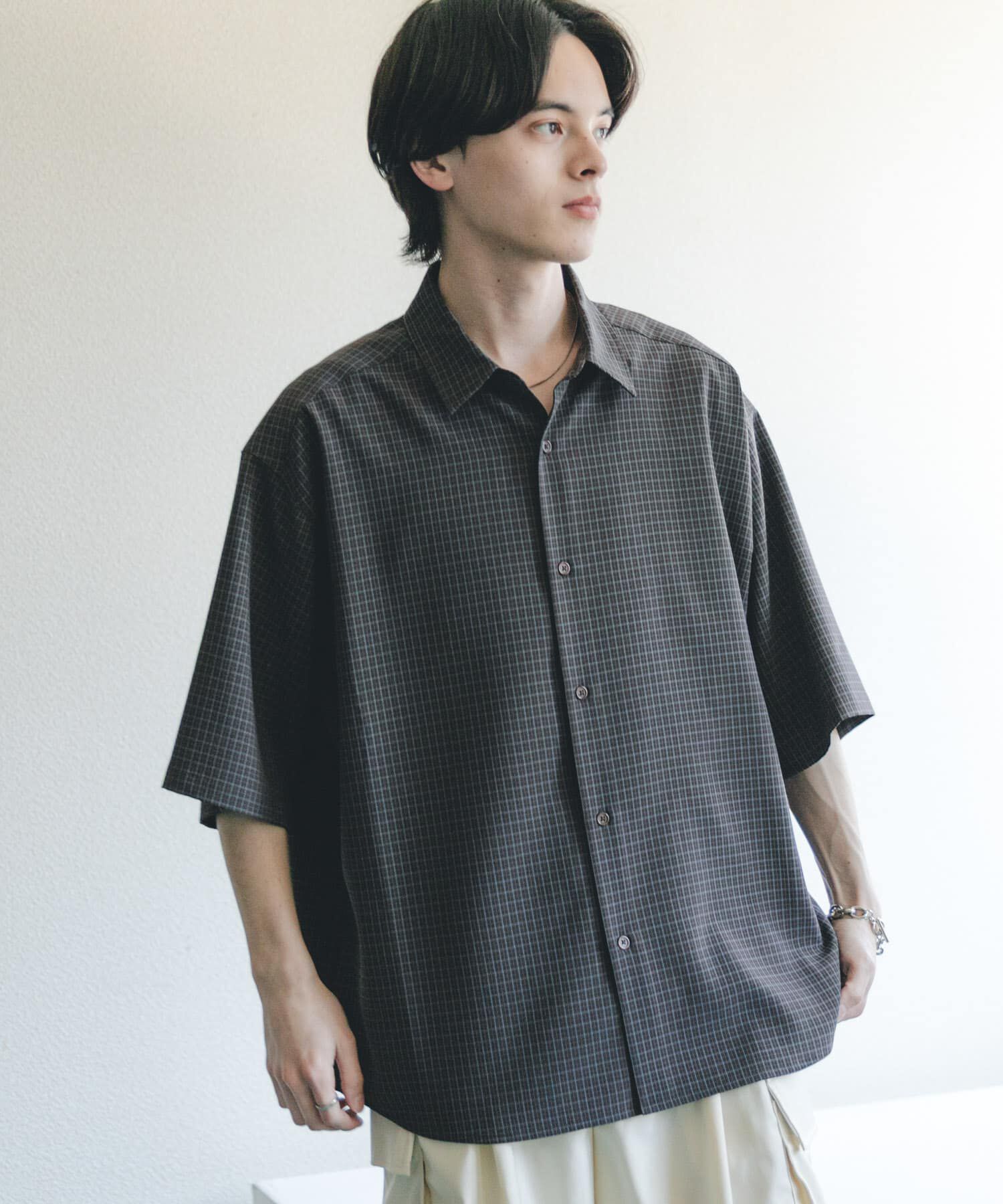 SENSE OF PLACE by URBAN RESEARCH「『ﾕﾆｾｯｸｽ』ﾏｲｸﾛﾁｪｯｸｴｸｽﾄﾗﾙｰｽﾞｼｮｰﾄｽﾘｰﾌ 」|シャツ・ブラウス|