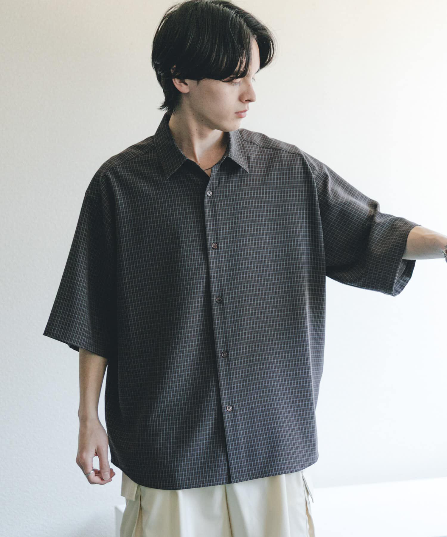 SENSE OF PLACE by URBAN RESEARCH「『ﾕﾆｾｯｸｽ』ﾏｲｸﾛﾁｪｯｸｴｸｽﾄﾗﾙｰｽﾞｼｮｰﾄｽﾘｰﾌ 」|シャツ・ブラウス|