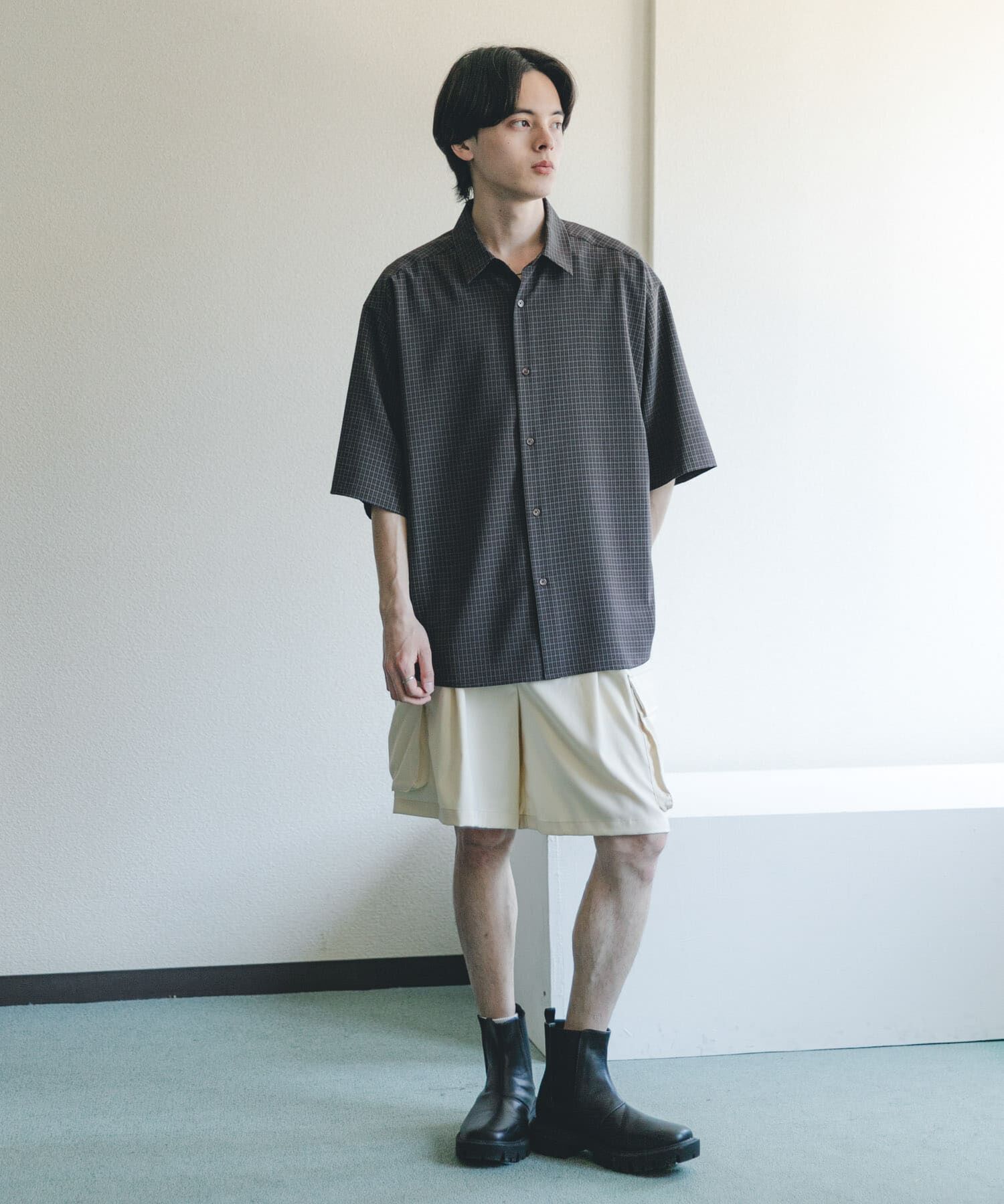SENSE OF PLACE by URBAN RESEARCH「『ﾕﾆｾｯｸｽ』ﾏｲｸﾛﾁｪｯｸｴｸｽﾄﾗﾙｰｽﾞｼｮｰﾄｽﾘｰﾌ 」|シャツ・ブラウス|