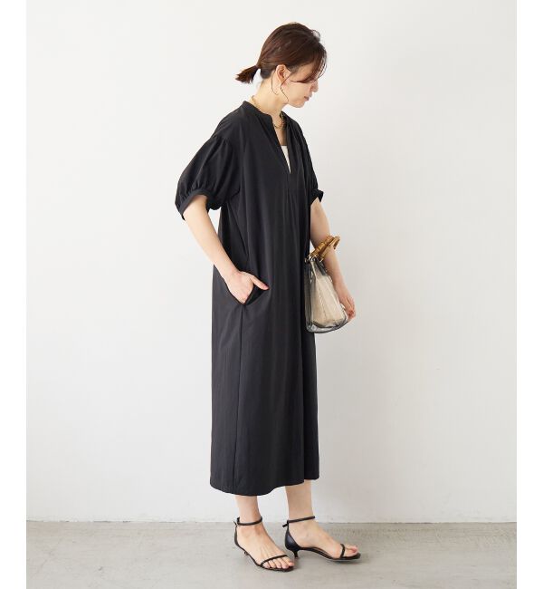  「ギャザースリーブスキッパーワンピース」|ワンピース|