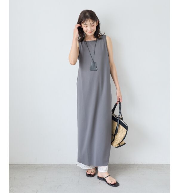  「《WEB限定》ノーマイルカットジャージータンクワンピース」|ワンピース|