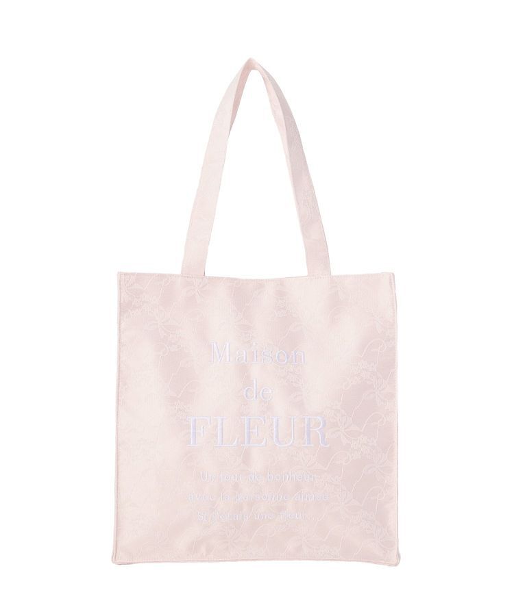 Maison de FLEUR「リボンレースブランドロゴ刺繍スクエアトート」|トートバッグ|
