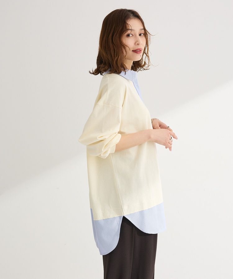 Green Parks「衿レイヤードッキングチュニック」|Tシャツ・カットソー|