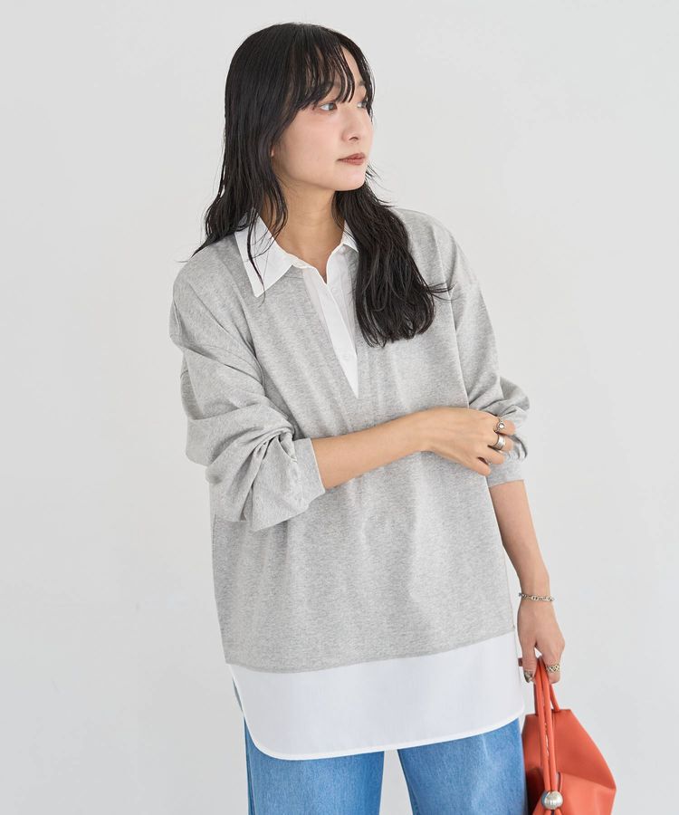 Green Parks「衿レイヤードッキングチュニック」|Tシャツ・カットソー|