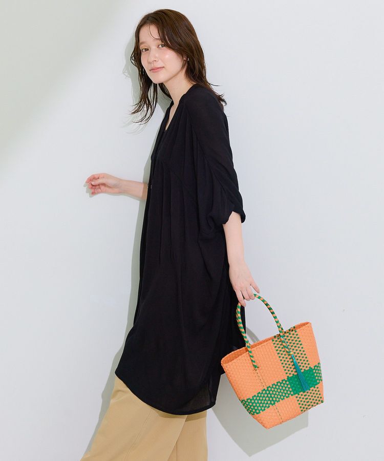 Green Parks「ハシゴレースレーヨンクレープチュニック」|チュニック|