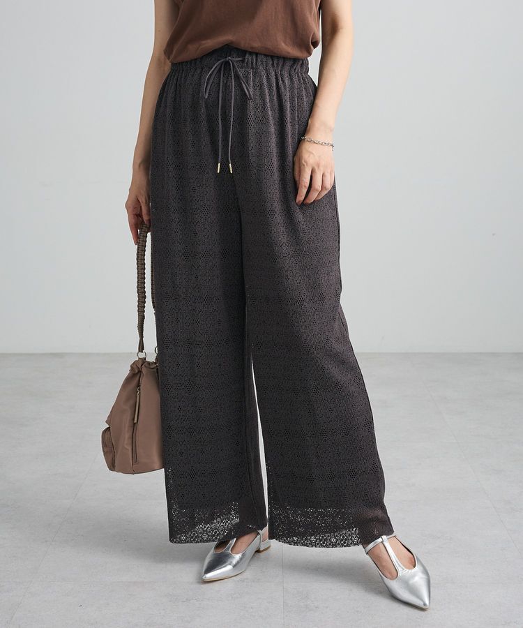 Green Parks「カットプリーツレースパンツ」|その他|Gray