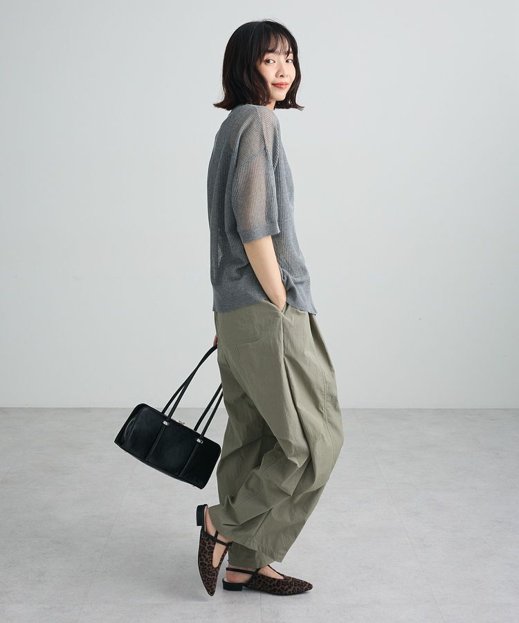 Green Parks「メッシュ5分袖ZIPカーディガン」|カーディガン|