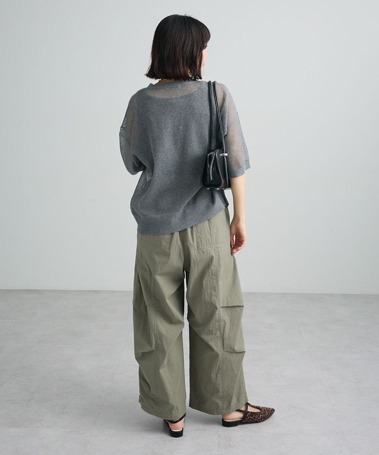 Green Parks「メッシュ5分袖ZIPカーディガン」|カーディガン|