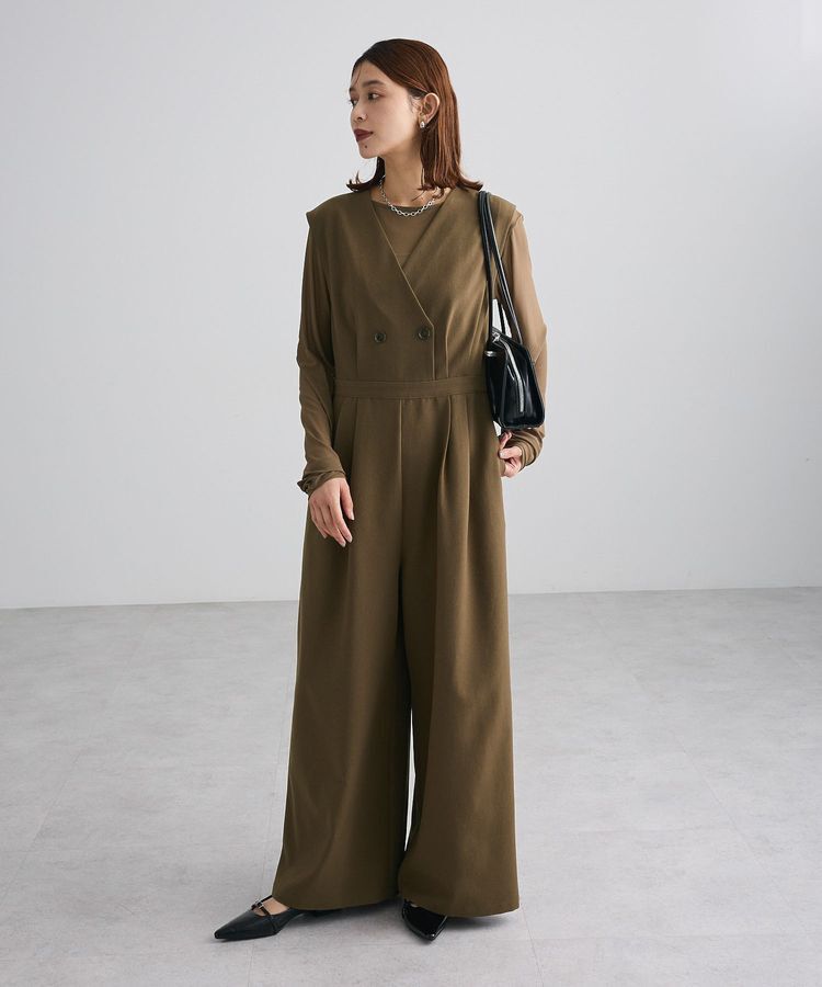 Green Parks「SET2点　チュールプルオーバー オールインワン」|ワンピース|Khaki