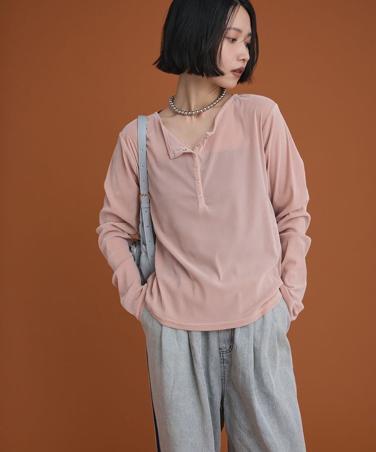 Green Parks「ヘンリーネックシアーベロアプルオーバー」|Tシャツ・カットソー|