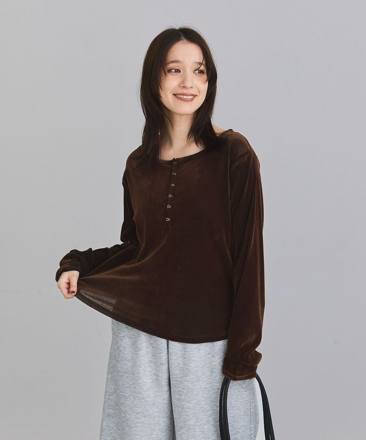 Green Parks「ヘンリーネックシアーベロアプルオーバー」|Tシャツ・カットソー|