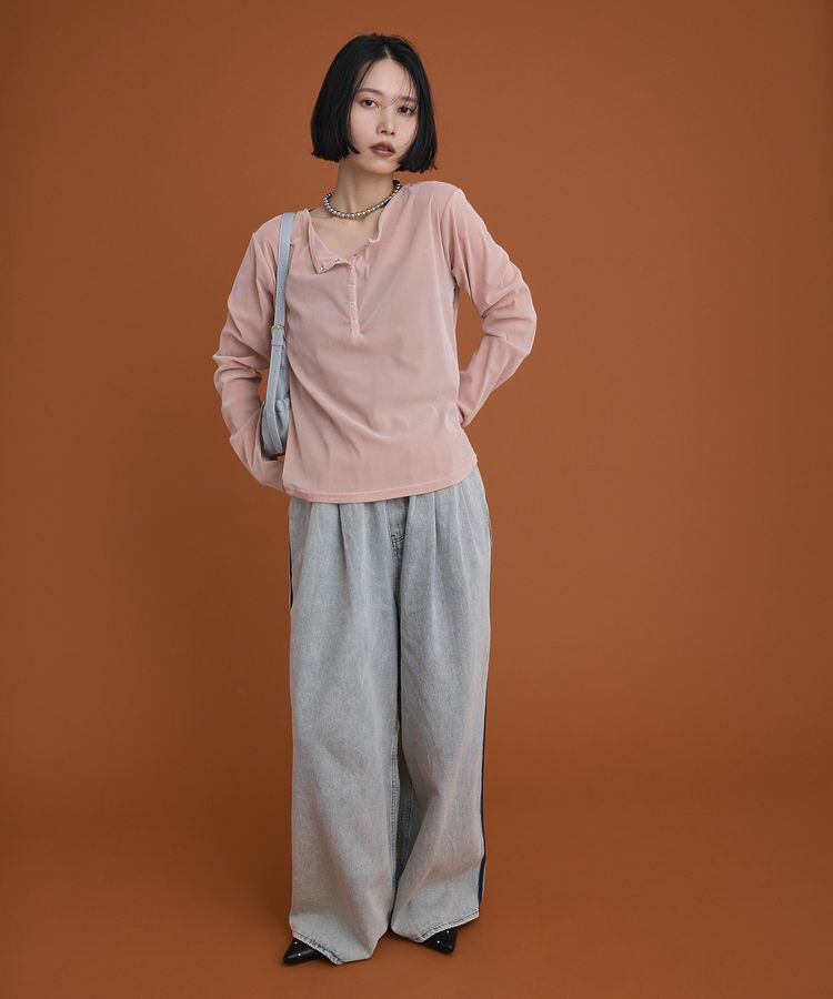 Green Parks「ヘンリーネックシアーベロアプルオーバー」|Tシャツ・カットソー|