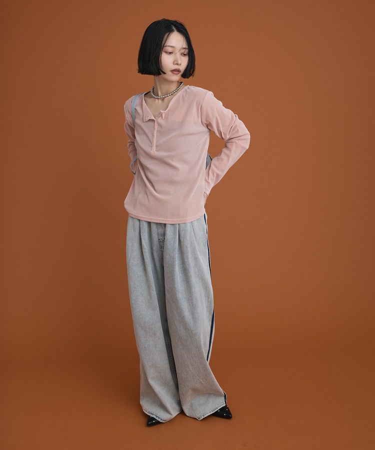 Green Parks「ヘンリーネックシアーベロアプルオーバー」|Tシャツ・カットソー|