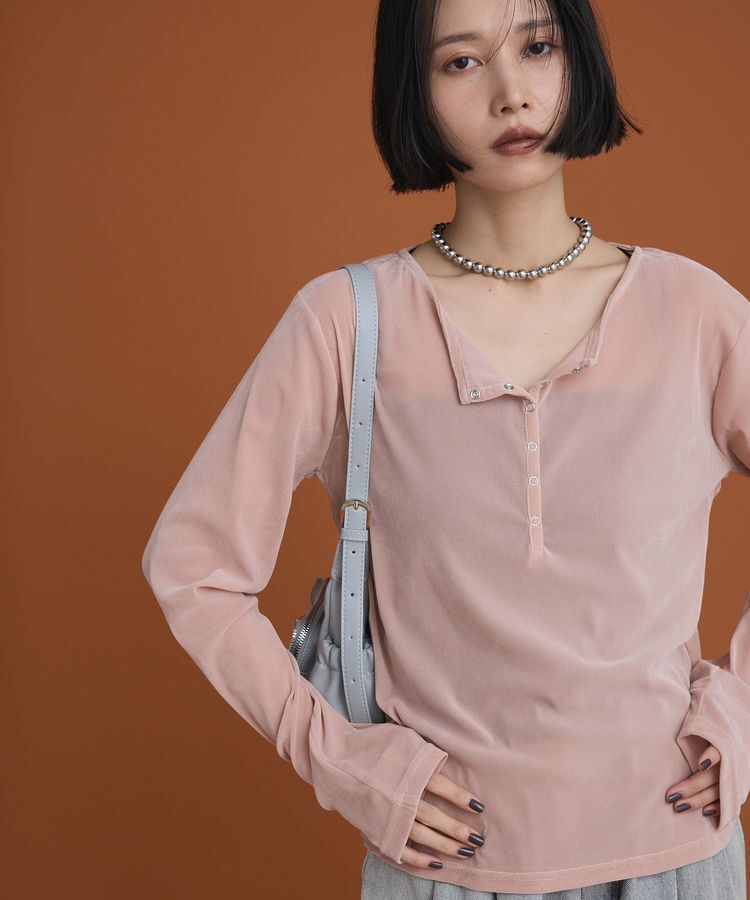 Green Parks「ヘンリーネックシアーベロアプルオーバー」|Tシャツ・カットソー|
