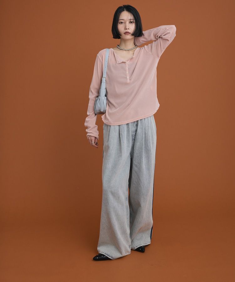 Green Parks「ヘンリーネックシアーベロアプルオーバー」|Tシャツ・カットソー|