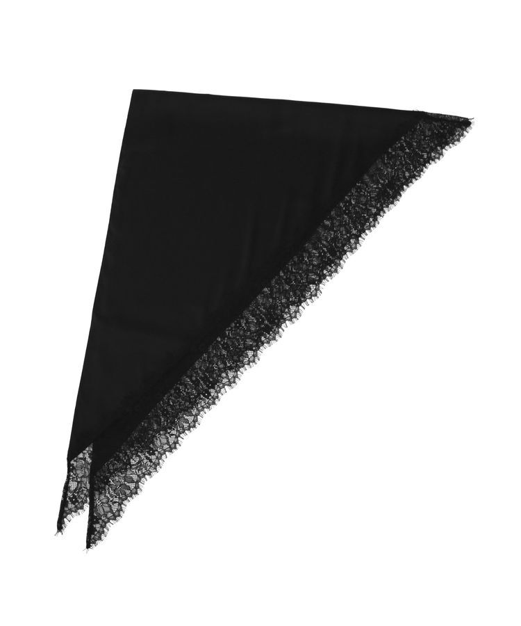 Green Parks「レースドッキングサテンスカーフ」|その他|Black
