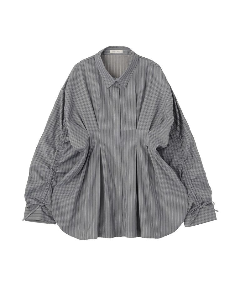 Green Parks「【WEB限定】ドロストシャーリングウエストタックシャツⅢ」|シャツ・ブラウス|Charcoal Gray