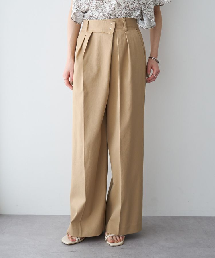 YECCA VECCA「メタルホックワイドパンツ」|その他|Beige