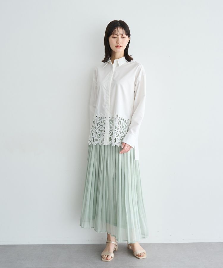 YECCA VECCA「シャイニーサテンプリーツスカート」|スカート|