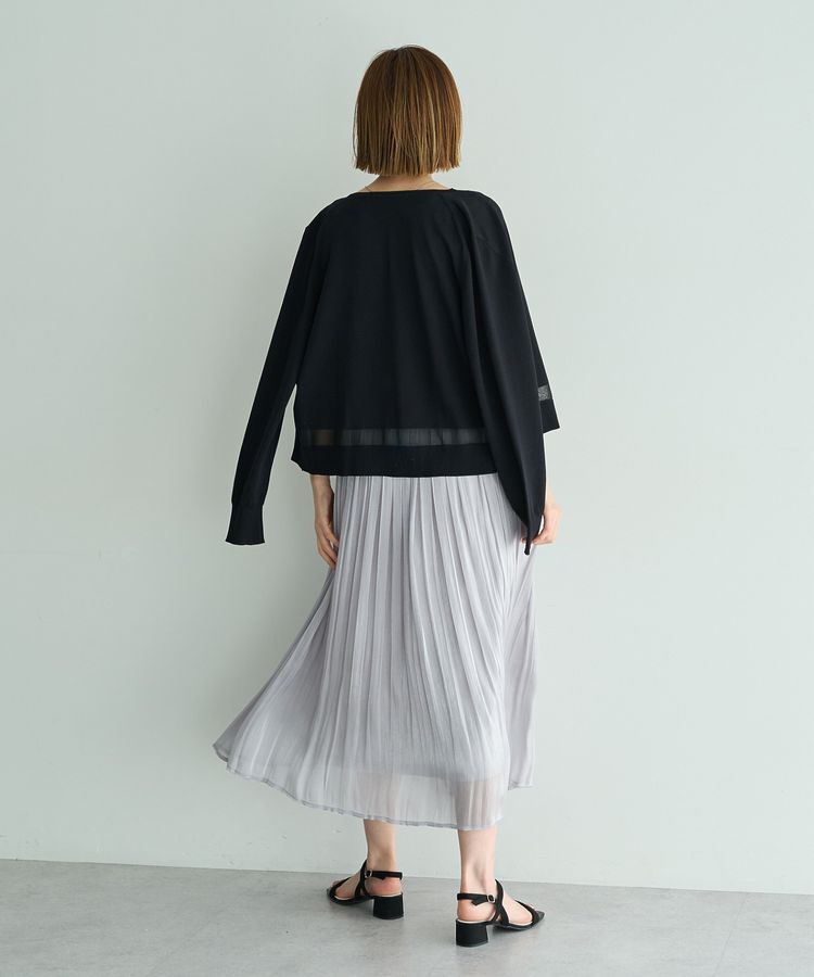 YECCA VECCA「シャイニーサテンプリーツスカート」|スカート|