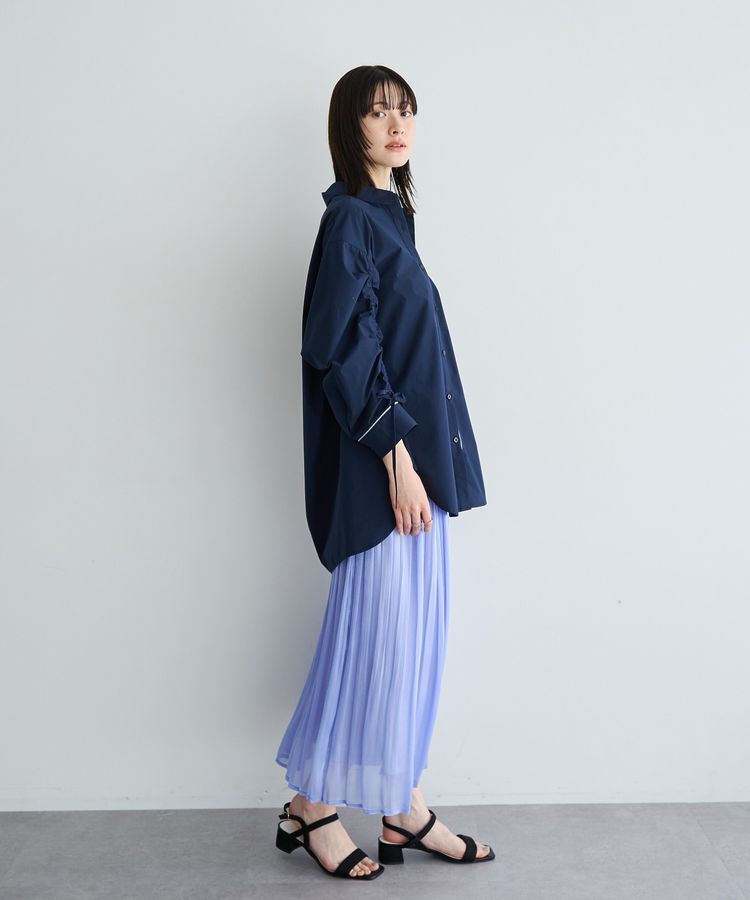 YECCA VECCA「シャイニーサテンプリーツスカート」|スカート|