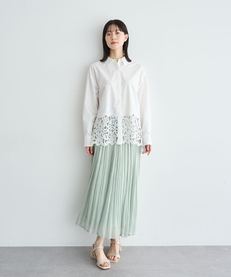 YECCA VECCA「シャイニーサテンプリーツスカート」|スカート|