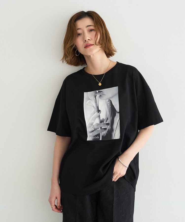 YECCA VECCA「【UVカット】フォトプリントTee」|Tシャツ・カットソー|Black