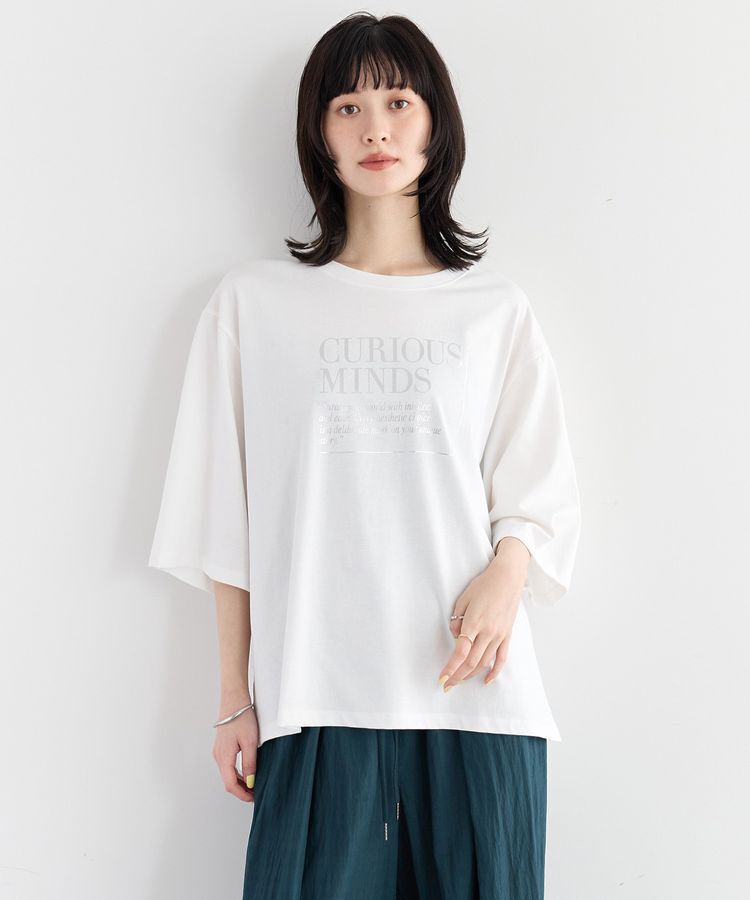 Editt by YECCA VECCA「【UVカット】ワイドスリーブ箔プリントTee」|Tシャツ・カットソー|