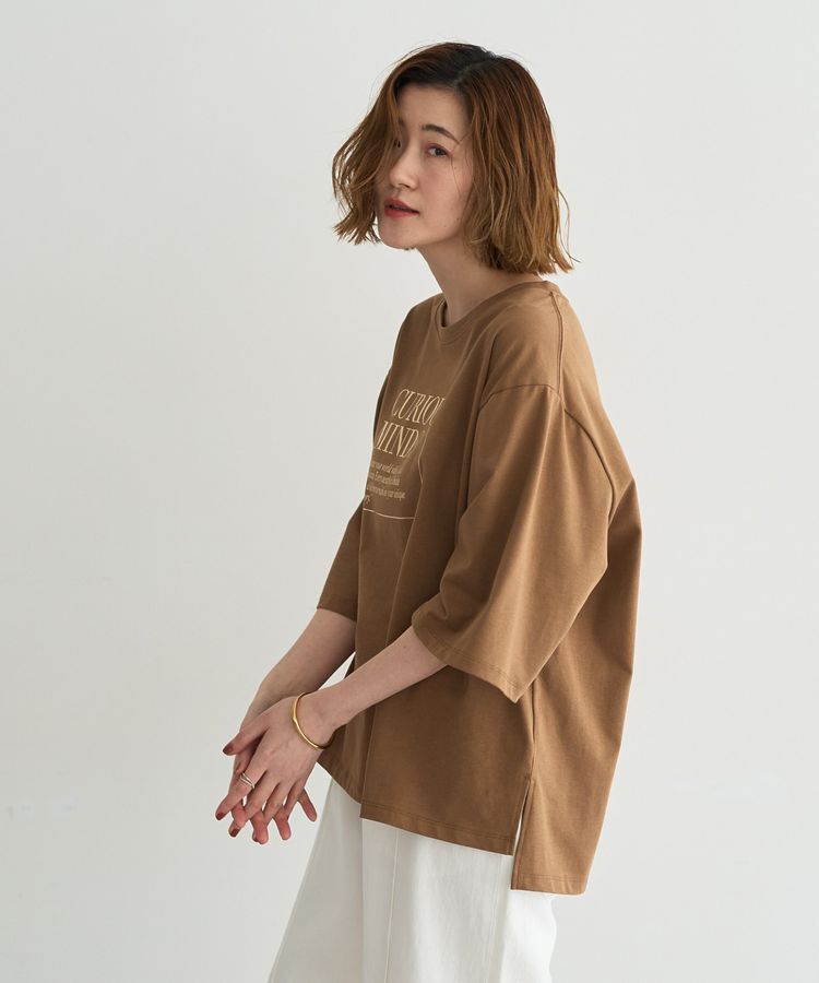 Editt by YECCA VECCA「【UVカット】ワイドスリーブ箔プリントTee」|Tシャツ・カットソー|