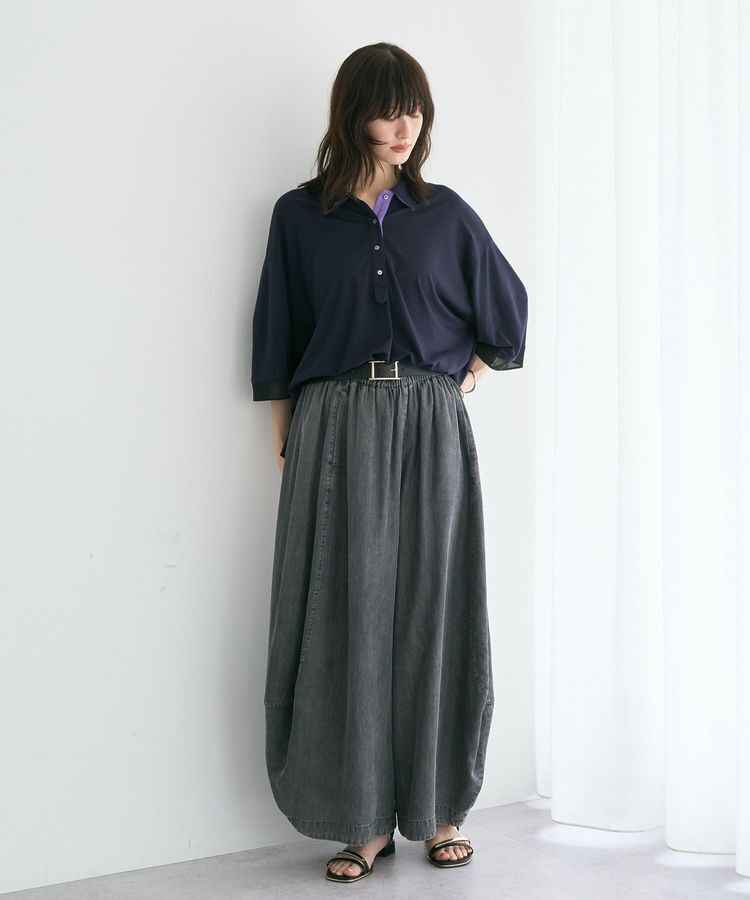 Editt by YECCA VECCA「袖口シアーポロカットソー」|Tシャツ・カットソー|