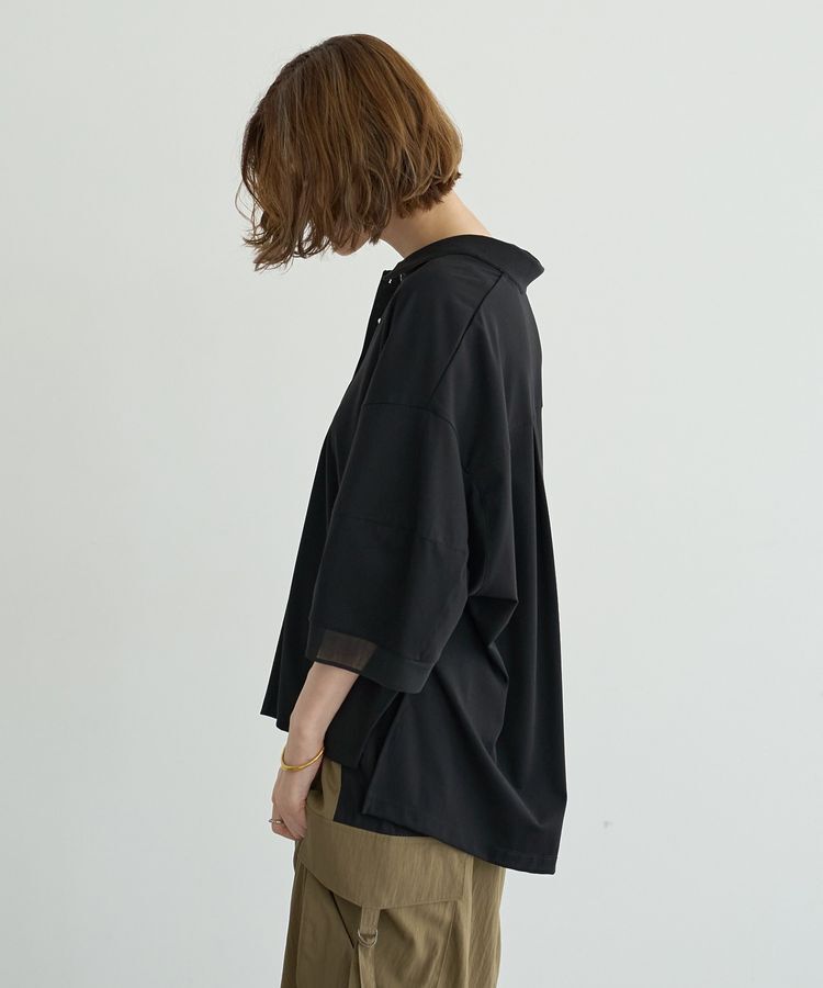 Editt by YECCA VECCA「袖口シアーポロカットソー」|Tシャツ・カットソー|