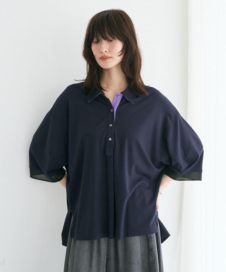 Editt by YECCA VECCA「袖口シアーポロカットソー」|Tシャツ・カットソー|