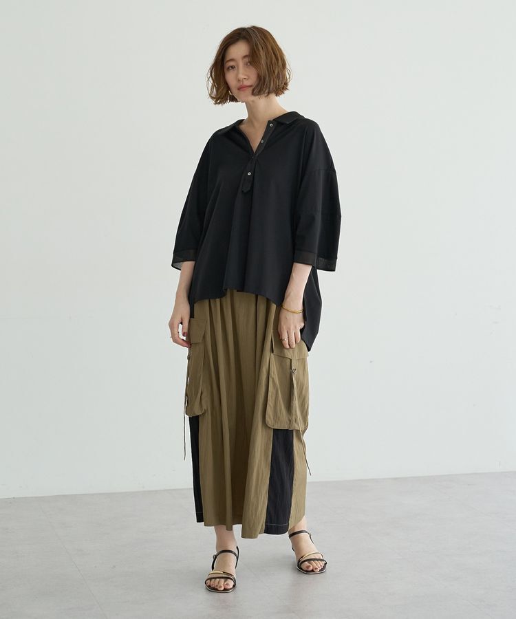 Editt by YECCA VECCA「袖口シアーポロカットソー」|Tシャツ・カットソー|
