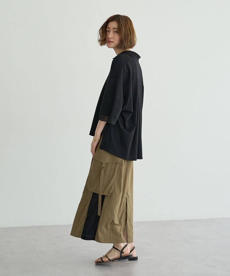 Editt by YECCA VECCA「袖口シアーポロカットソー」|Tシャツ・カットソー|
