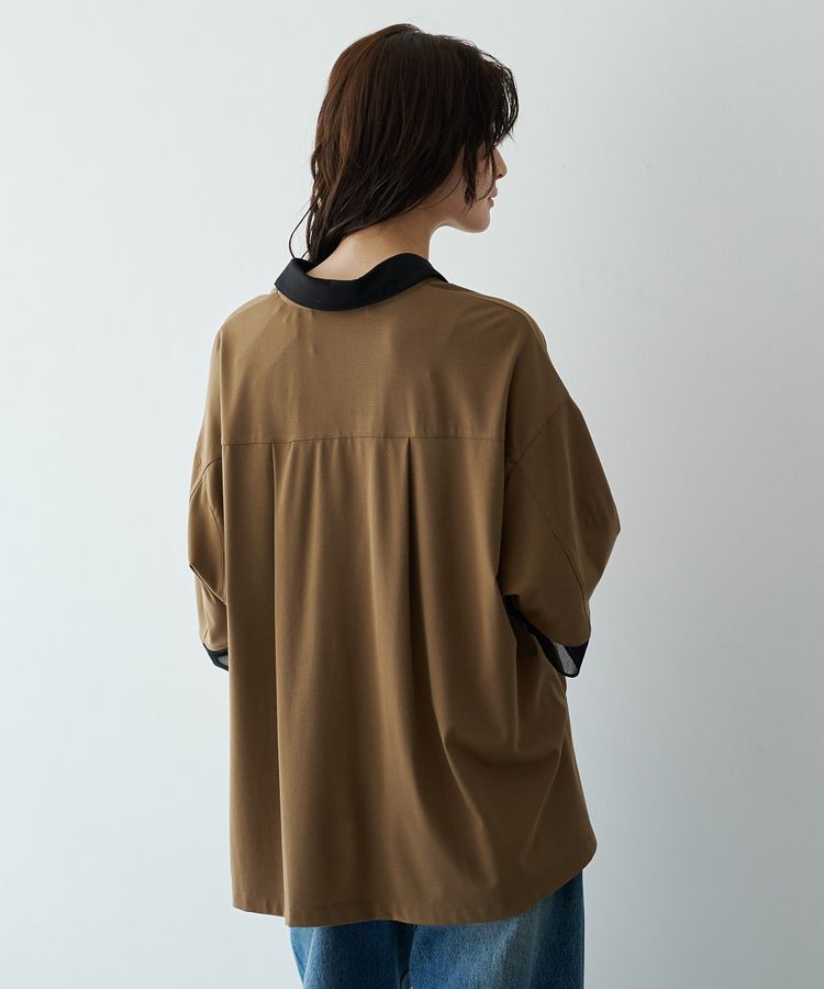 Editt by YECCA VECCA「袖口シアーポロカットソー」|Tシャツ・カットソー|