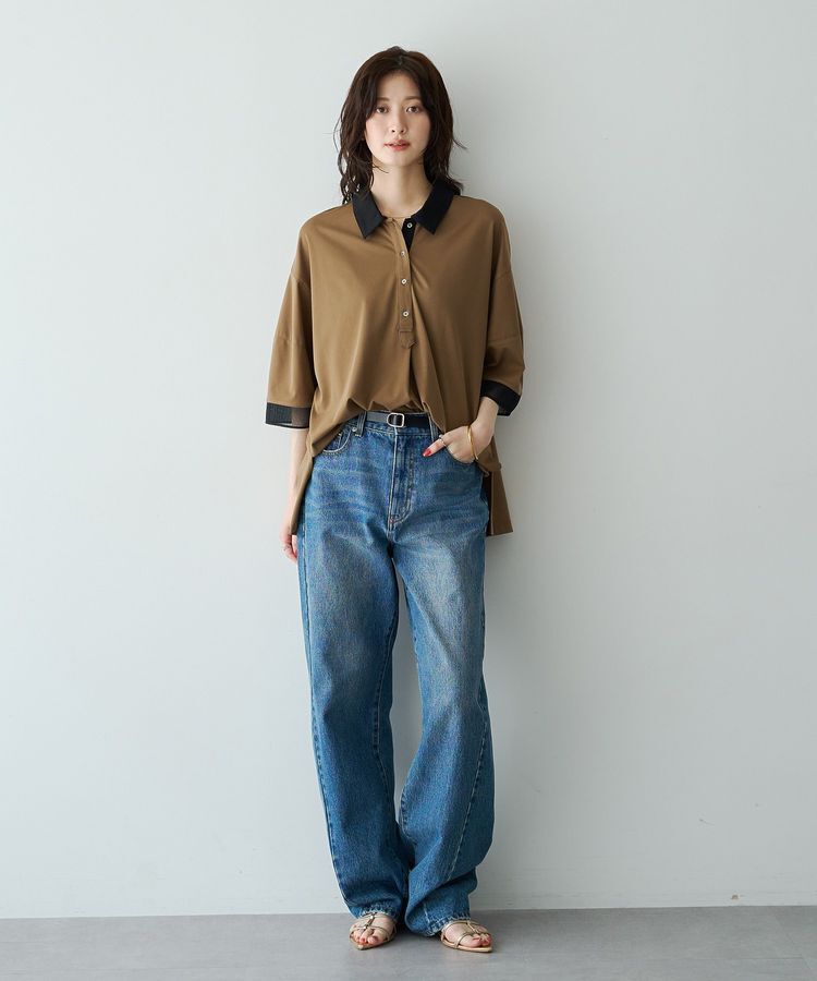 Editt by YECCA VECCA「袖口シアーポロカットソー」|Tシャツ・カットソー|